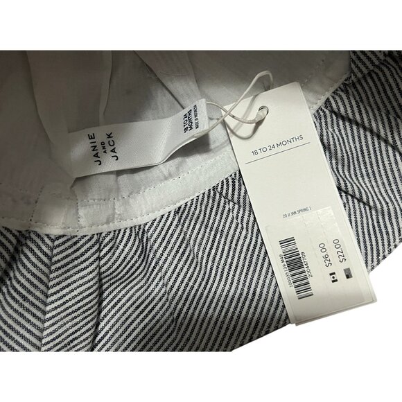 Janie & Jack Striped Bow Front Baby Girls Sun Hat Sz 18-24 Months Girls - Picture 6 of 8